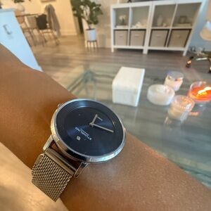 Stuhrling Original Silver Smartwatch with Black Dial
